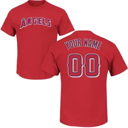 Custom Los Angeles Angels Men's Red Roster Name & Number T-Shirt -