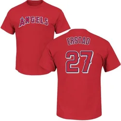 Darin Erstad Los Angeles Angels Men's Red Roster Name & Number T-Shirt -