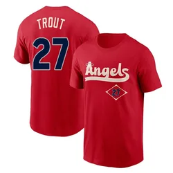 Mike Trout Los Angeles Angels Men's Red 2022 City Connect Name & Number T-Shirt